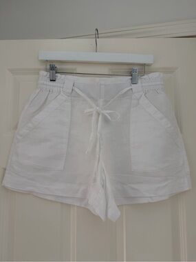 NWT White Elastic Waist Drawstring Shorts By Loft
